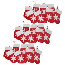 24 Pcs Mini Snowflake Felt Christmas Stockings Candy Snack Holder Bags
