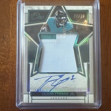 TRAVIS ETIENNE JR. 2023 Panini One Lone Star Patch Auto Silver /35 Jaguars #93