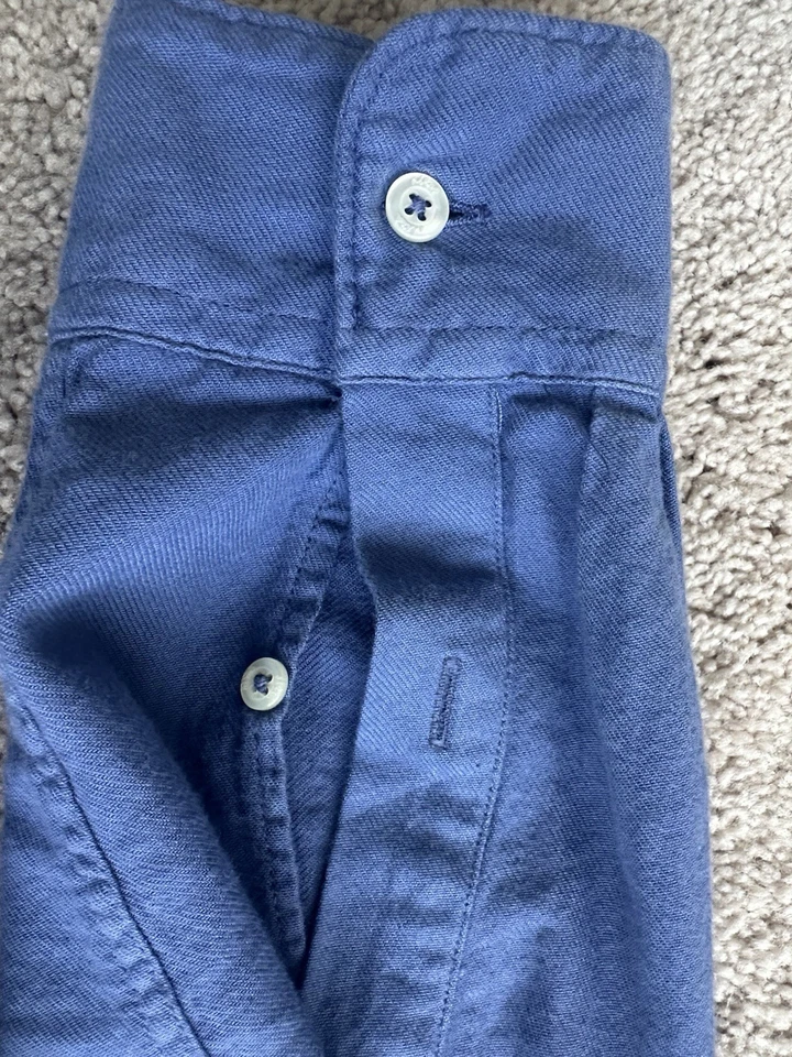 Preowned ALTEA Navy Cotton Slim Shirt Made in Italy - Men's Size Medium - Image 3 of 4