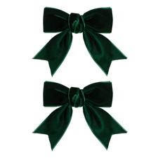 Cute Dark Green Velvet Hair Bow Clips 3" Fall Bowknot Alligator Barrettes Hairpi