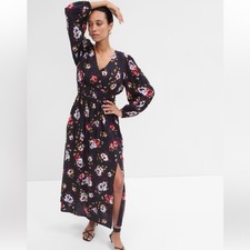Gap black floral maxi dress NWT medium