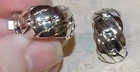 Vintage Coro Silvertone Metal Braid Half Hoop Clip Earrings Costume Jewelry