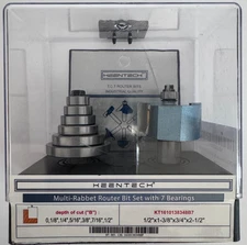 Keentech Multi Rabbet Router Bit Set with 7 Bearings Set