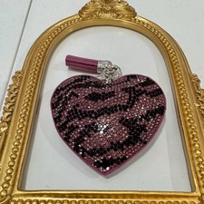 New Mauve Pink Heart Keychain Bag Charm