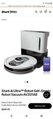 Shark AI Ultra Voice Control Robot Vacuum with Matrix Clean Navigation, Home ...