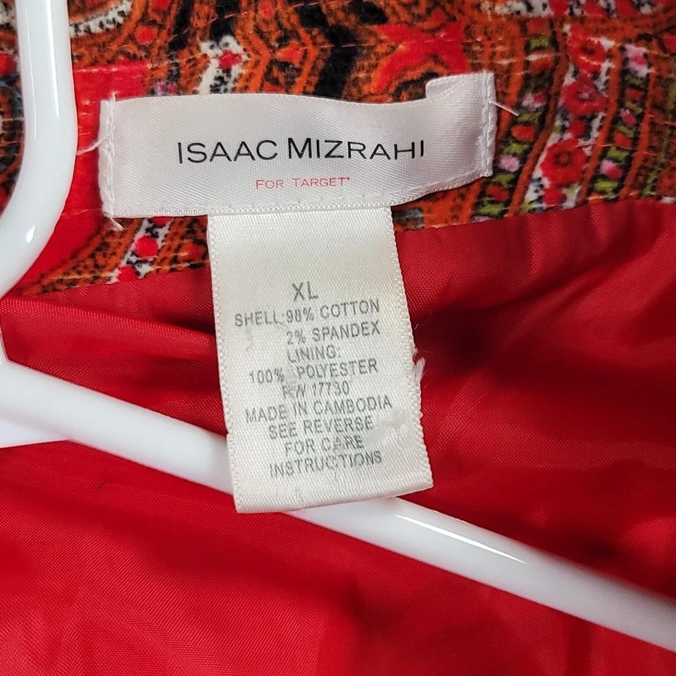 Isaac Mizrahi Blazer женщин XL красный пейсли заявление куртка цель - Изображение 4 из 4