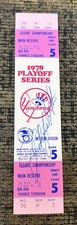 Jim Catfish Hunter Signed Auto 1978 Playoff Series Ticket New York Yankees JSA
