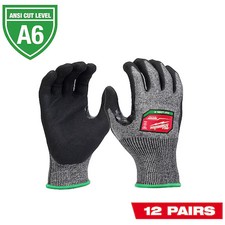 Milwaukee Tool 48-73-7004B Cut Protection Dipped Gloves,  Cut Level A6 , Nitrile