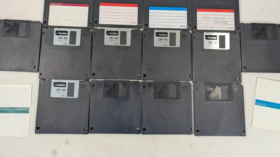 18 x Maxell MF2HD,Imation IBM 2HD 1.44MB Micro Floppy Disks, Used & New - image 2 of 4