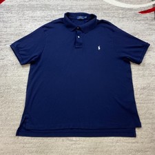 Ralph Lauren Polo Shirt 2XB 2XL XXL 2X Big Blue Pony Rugby Outdoor Preppy Mens