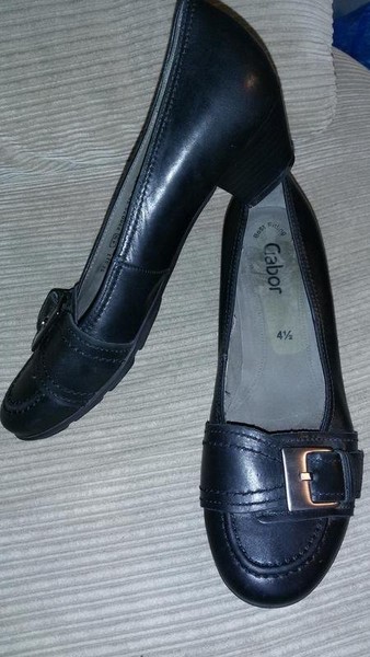 Women Gabor Heels Navy Leather 37.5