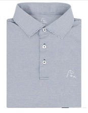 NWT Rhoback The Whaler Heather Stripe Men's Short Sleeve Performance Polo L