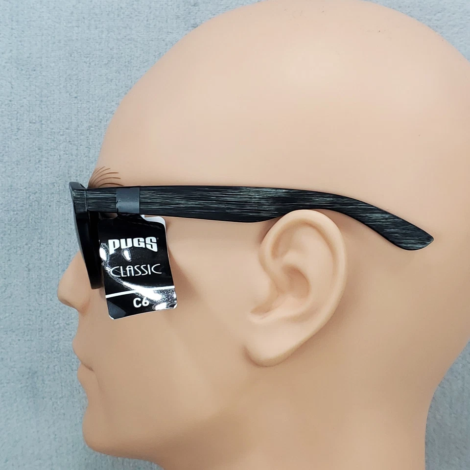 PUGS C6 Classic Black/Gray Woodgrain Sunglasses UV400 Unisex Fashion Eyewear - Image 3 of 4