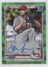 2020 Bowman Chrome Prospect Green Atomic Refractor 30/99 Ethan Lindow Auto 0c6
