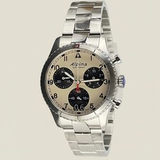 Orologio Uomo Alpina Startimer Pilot Cronografo Nuovo AL-372WB4S26B Set con Scatola