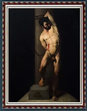 Handmade original Oil Painting art boy male nude men on canvas 24"x36"