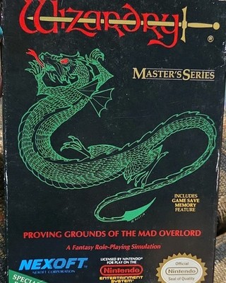 Nexoft Wizardry Proving Grounds of the Mad Overlord Nintendo NES 1990 GAME & Box