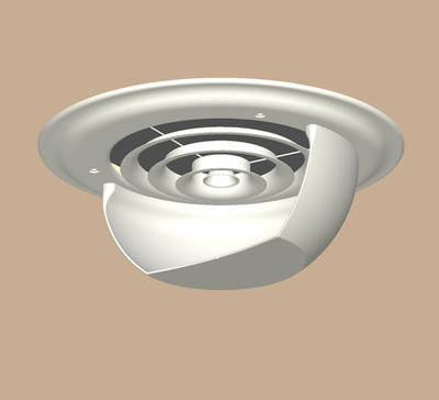 Air Deflector for Round Ceiling Diffusers, Duct size 6, 8, or 10