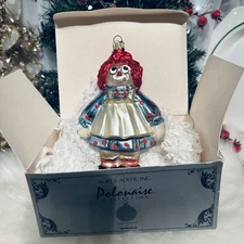 Kurt S Adler Komozja Polonaise Raggedy Ann Blown Glass Ornament Poland Box