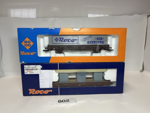 Roco   HO 2 tlg  4399W Rungenwagen , 66475 Rungenwagen beladen mit Streckenbuden | Zustand: Gebraucht