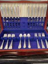 William and Mary by Lunt Sterling Silver Flatware Set for 12 Service 56 pieces