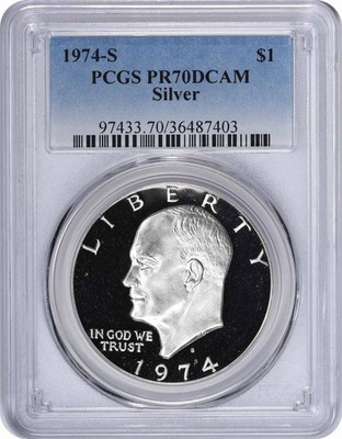 1974-S Eisenhower Silver Dollar PR70DCAM PCGS | eBay
