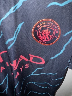 Manchester City 2023/24 3rd Shirt Alter 15-16 Puma Fußball Third Top Schwarz Neu