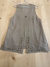 vintage-style tan suede vest