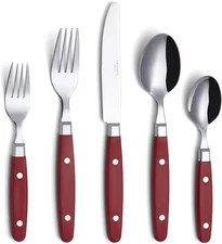 ANNOVA Silverware Set, Retro/Rivet Colorful Stainless Steel Tableware Kitchen Fl