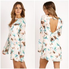 NEW - Stone Cold Fox Romee 100 Silk Cutout Dress in Ivory Cosmo, 1  Sml - 385