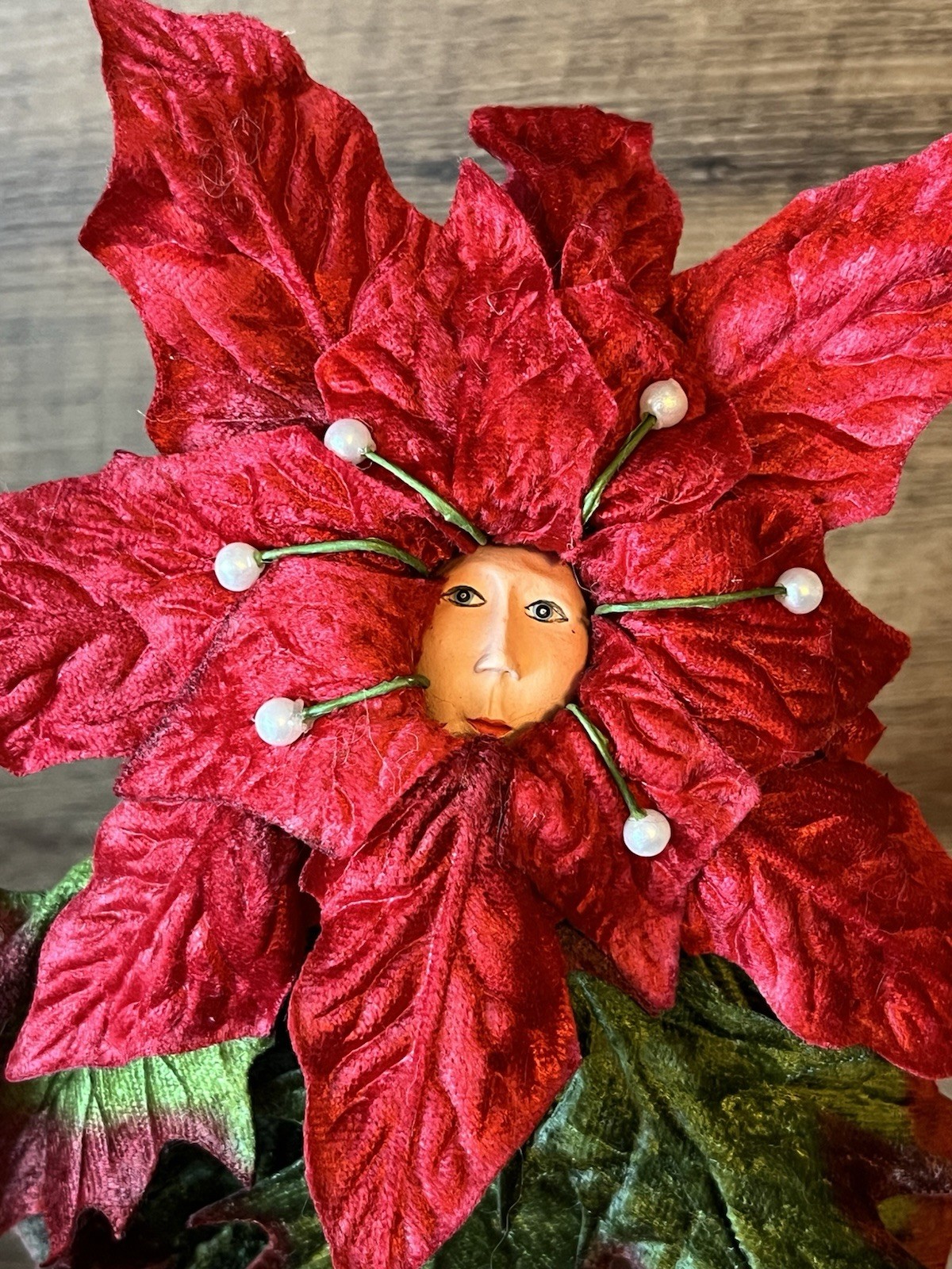 Dept 56 Patience Brewster Christmas Krinkles Red Poinsettia Fairy Flower Girl **