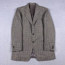 Canali Blazer Mens IT 52R / US 42R Glenn Plaid Check Brown Wool Sport Coat Italy