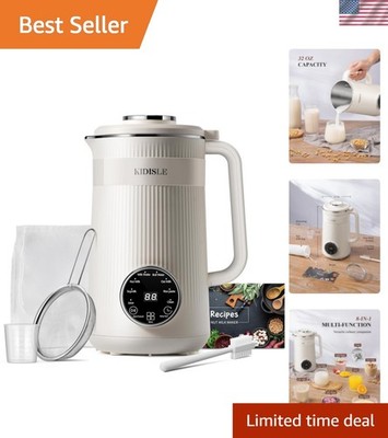 Programmable 32oz Nut Milk Maker - Touch Control Blender for Plant-Based Drinks