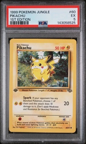 1999 POKEMON JUNGLE 1ST ED #60 PIKACHU PSA 5