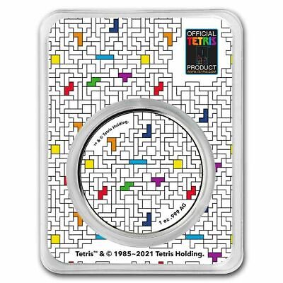 テトリス銀貨 1オンス TEP Tetris Commemorative Tetrimino Design 1 oz .999 Silver Color