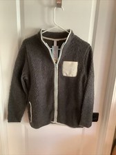 Cat  Jack - Sherpa Fleece Zip Up Jacket with Pockets - Gray - Kids Size XL