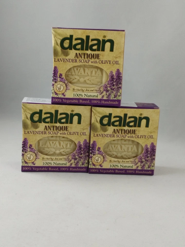 3x Dalan D'Olive Antique Lavender Soap With Olive Oil 150g Bars