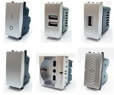 frutti compatibili con vimar plana Interruttori prese elettriche silver argento