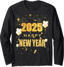 Happy New Year 2025 Family Reunion Party Funny Long Sleeve Tshirt