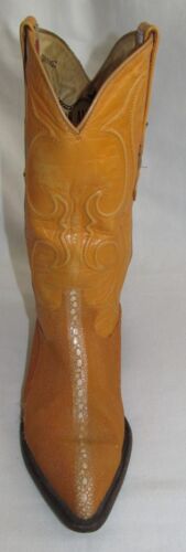 Los Altos Exotic Stingray Buttercup Yellow Cowboy Boots Mens Size 7.5 EE - Picture 3 of 15