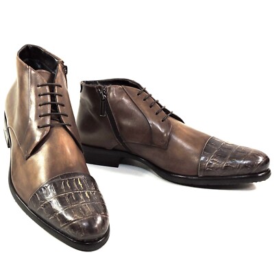 BALDININI   MEN'S BROWN SOFT LEATHER WINTER COMFORT BOOTIE