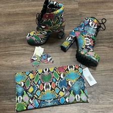 Liliana Boots/ Purse/ Earrings Bundle/ Multicolored
