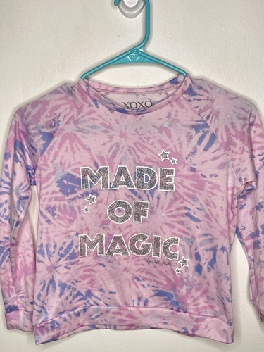 Xoxo Girls Tie Dye Pajama Top Girls Size 6-6X Long Sleeve Pink Sleep Wear - Picture 2 of 4