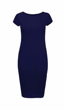 Ladies Womans Cap Sleeve Midi Dress Bodycon Summer Maxi Midi Dress Plus Size