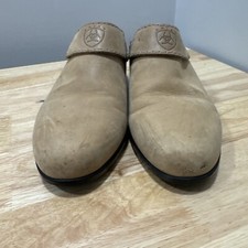 Ariat Slippers Womens 9.5 Brown Leather Mule Clogs Slip On Western