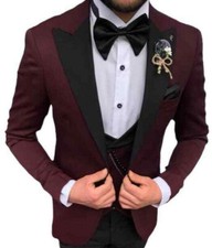 Facis Abito Pura Lana Vergine Estivo Abito Uomo Bordeaux A