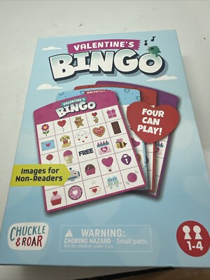 CHUCKLE & ROAR VALENTINE S PICTURE BINGO AGES 3-6 +  NIB 1 - 4 Players