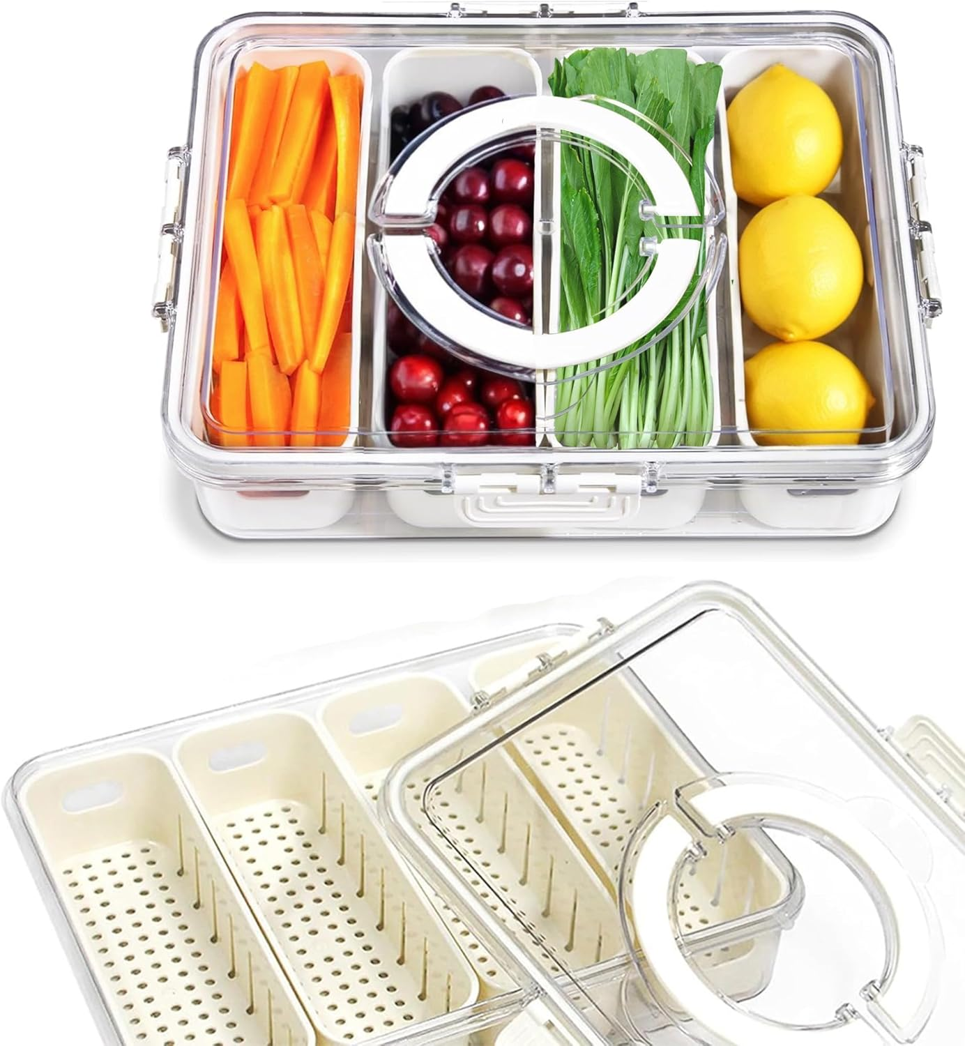 Dishwasher Safe Fridge Organizer for Vegetables and Produce Storage  