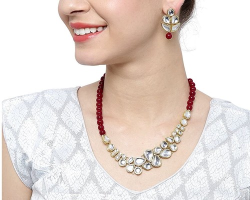 Red Kundan Wedding Traditional Stylish 
