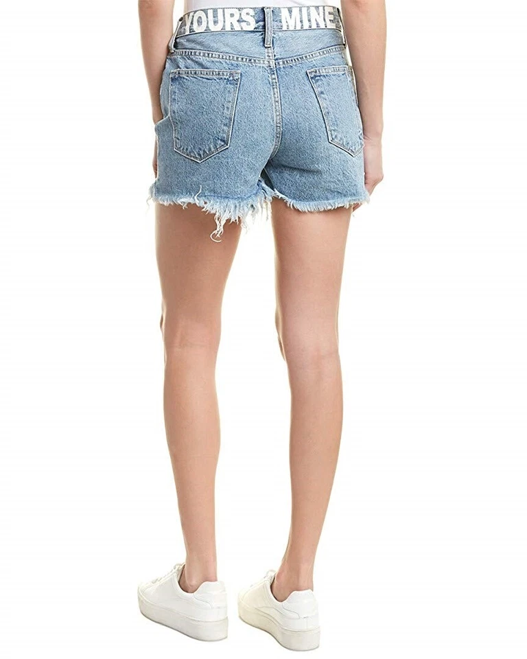 Pantalones cortos de mezclilla para mujer Current/Elliott 155491 de tiro alto con corte ultra suaves talla 25 Foto 2 de 2